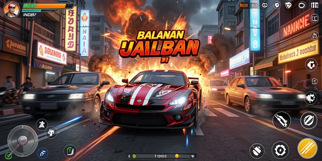 Tampilan gameplay balapan yang mendebarkan dalam IND89.