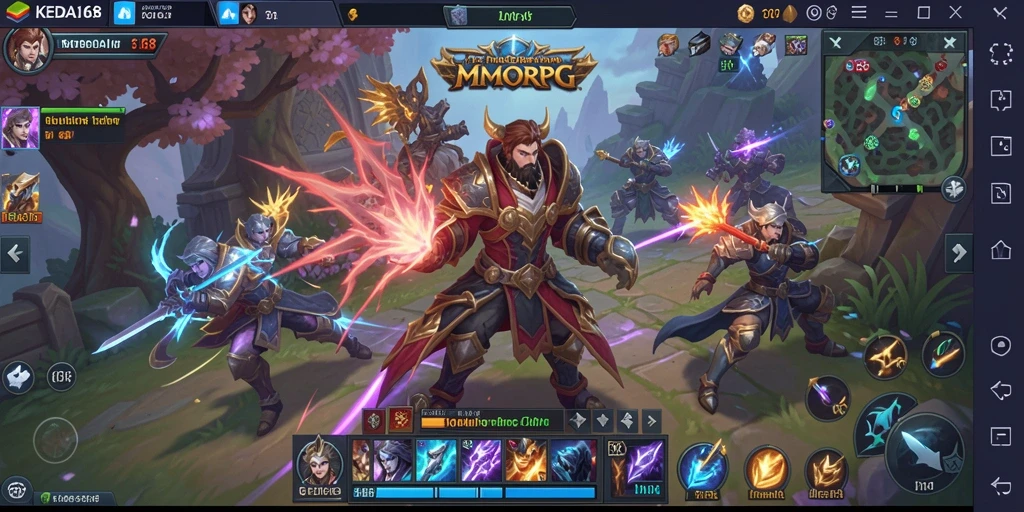 Screenshot gameplay KEDAI168 menampilkan petualangan seru di dunia MMORPG.