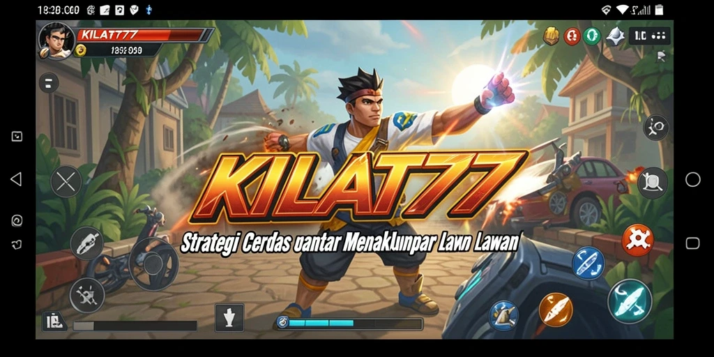 Screenshot gameplay KILAT77 menunjukkan pertempuran strategis yang mendebarkan.