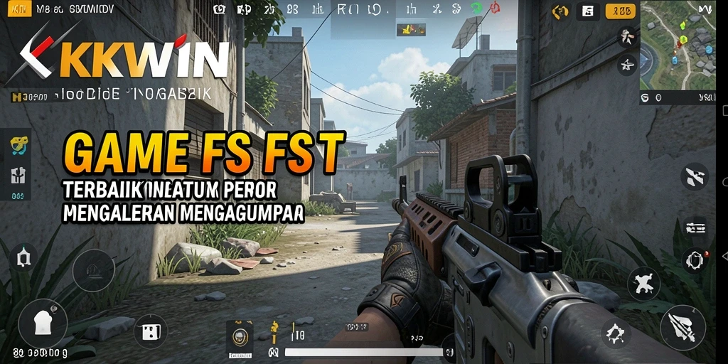 Tangkapan layar KKWIN menampilkan gameplay FPS yang intens dan menakjubkan.