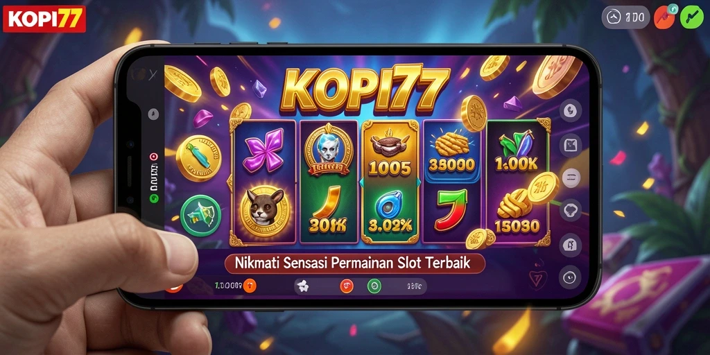 Tampilan gameplay Slot KOPI77 yang mengasyikkan dan penuh warna.
