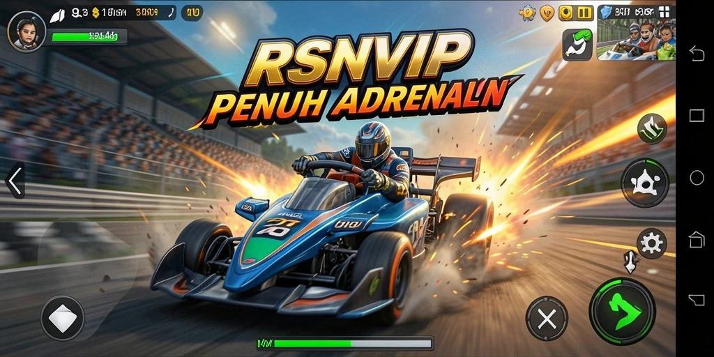 Tampilan menakjubkan dari gameplay balap RSNVIP yang seru.