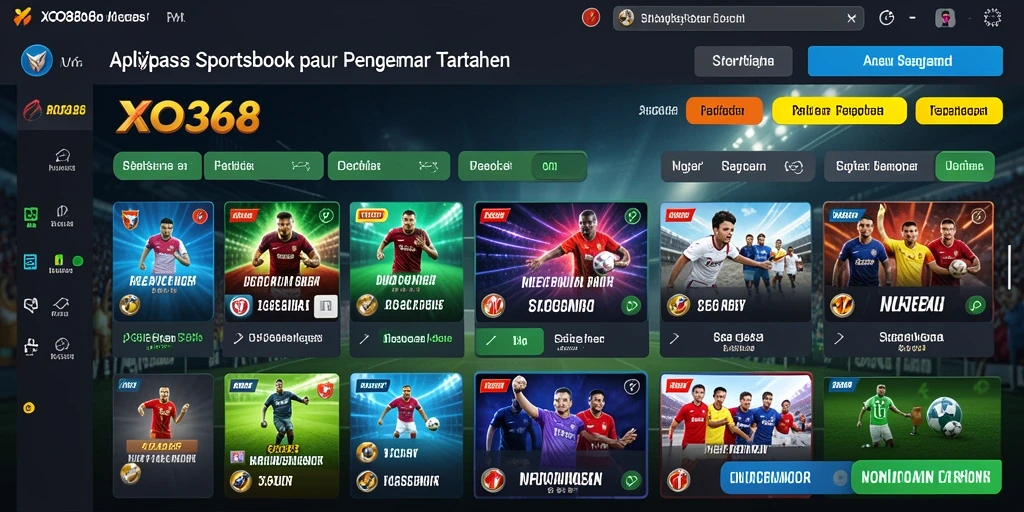Tangkapan layar utama XO368 menampilkan antarmuka taruhan yang menarik dan informatif.